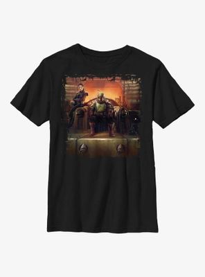 Star Wars: The Book Of Boba Fett Painted Throne Youth T-Shirt