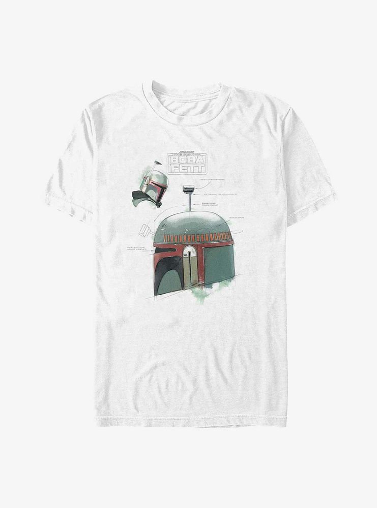 Star Wars: The Book Of Boba Fett Helmet Profile Sketch T-Shirt