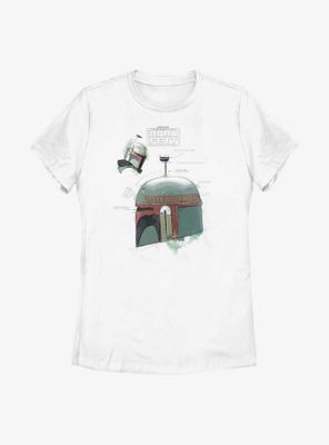 Star Wars: The Book Of Boba Fett Helmet Profile Sketch Womens T-Shirt