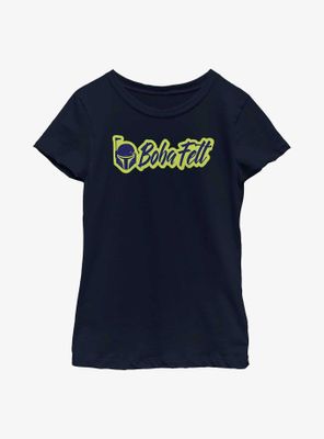 Star Wars: The Book Of Boba Fett Calligraphy Logo Youth Girls T-Shirt