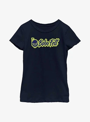 Star Wars: The Book Of Boba Fett Calligraphy Logo Youth Girls T-Shirt