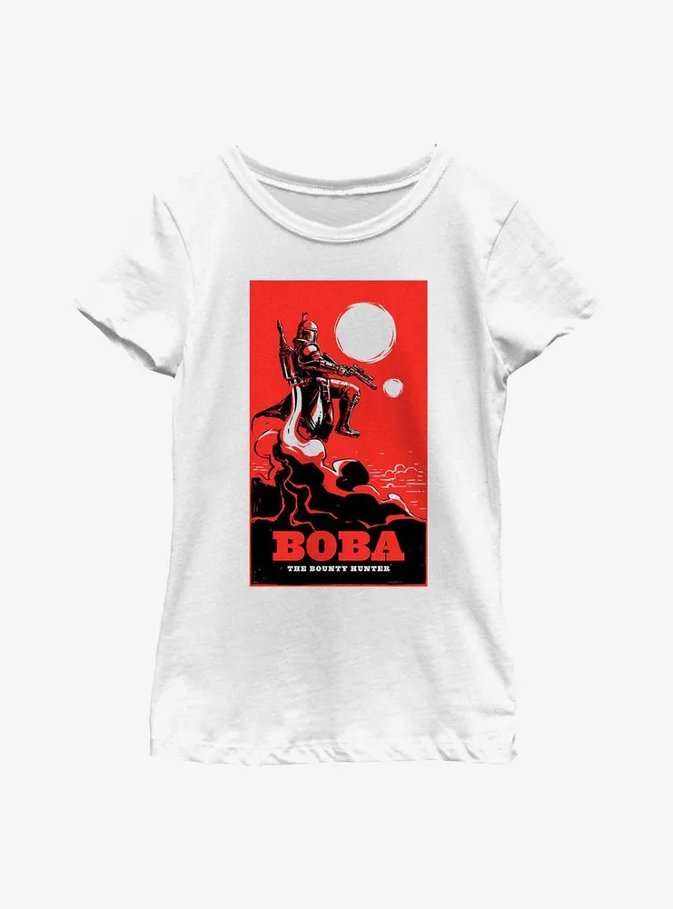Star Wars: The Book Of Boba Fett Bounty Hunter Poster Youth Girls T-Shirt
