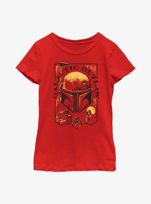 Star Wars: The Book Of Boba Fett Galactic Outlaw Logo Youth Girls T-Shirt