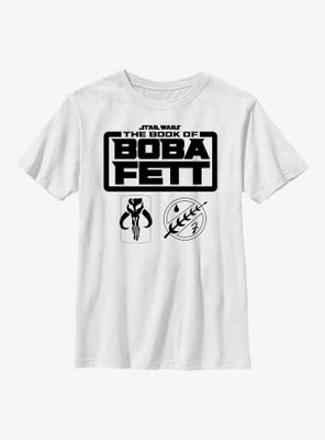 Star Wars: The Book Of Boba Fett Armor Logos Youth T-Shirt
