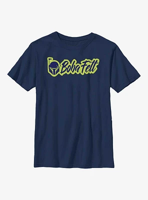 Star Wars: The Book Of Boba Fett Calligraphy Logo Youth T-Shirt