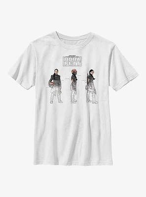 Star Wars: The Book Of Boba Fett Fennec Painted Sketches Youth T-Shirt