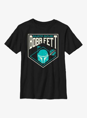 Star Wars: The Book Of Boba Fett Galactic Outlaw Badge Youth T-Shirt