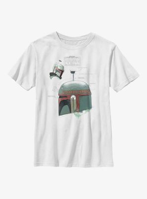 Star Wars: The Book Of Boba Fett Helmet Profile Sketch Youth T-Shirt