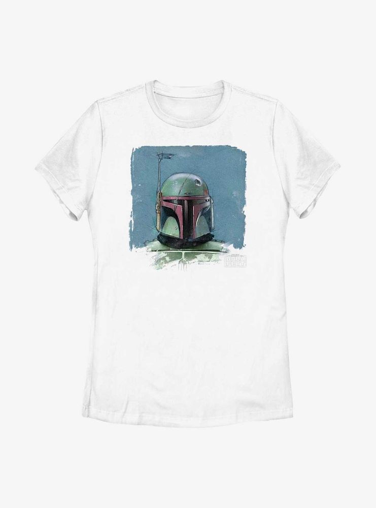 Star Wars: The Book Of Boba Fett Sketch Portrait Womens T-Shirt