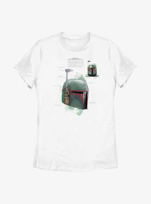 Star Wars: The Book Of Boba Fett Helmet Schematic Painted Womens T-Shirt