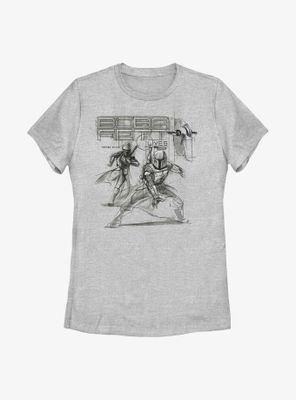 Star Wars: The Book Of Boba Fett Fennec & New Outlaw Overlords Womens T-Shirt