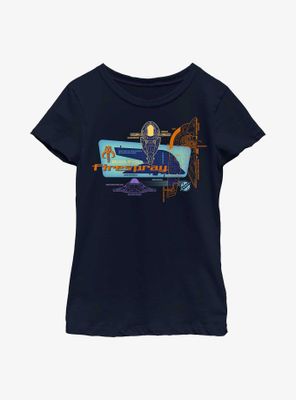 Star Wars: The Book Of Boba Fett Firespray Blueprint Youth Girls T-Shirt
