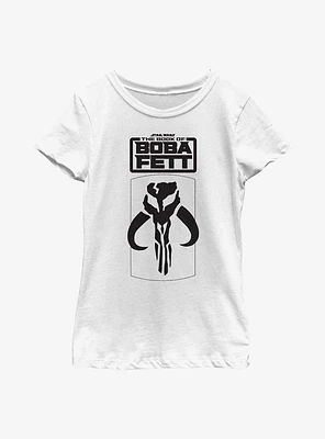 Star Wars: The Book Of Boba Fett Mandalorian Skull Logo Youth Girls T-Shirt