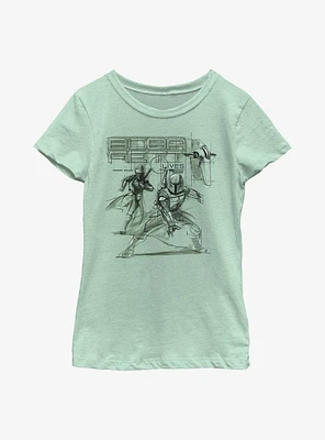 Star Wars: The Book Of Boba Fett Fennec & New Outlaw Overlords Youth Girls T-Shirt