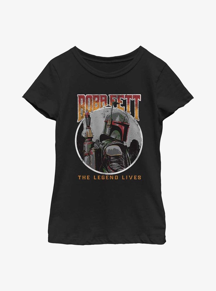 Star Wars: The Book Of Boba Fett Vintage Legend Lives Youth Girls T-Shirt