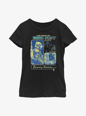 Star Wars: The Book Of Boba Fett Bounty Hunter Panels Youth Girls T-Shirt