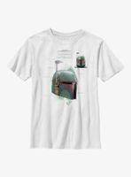 Star Wars: The Book Of Boba Fett Helmet Schematic Painted Youth T-Shirt