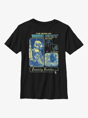 Star Wars: The Book Of Boba Fett Bounty Hunter Panels Youth T-Shirt
