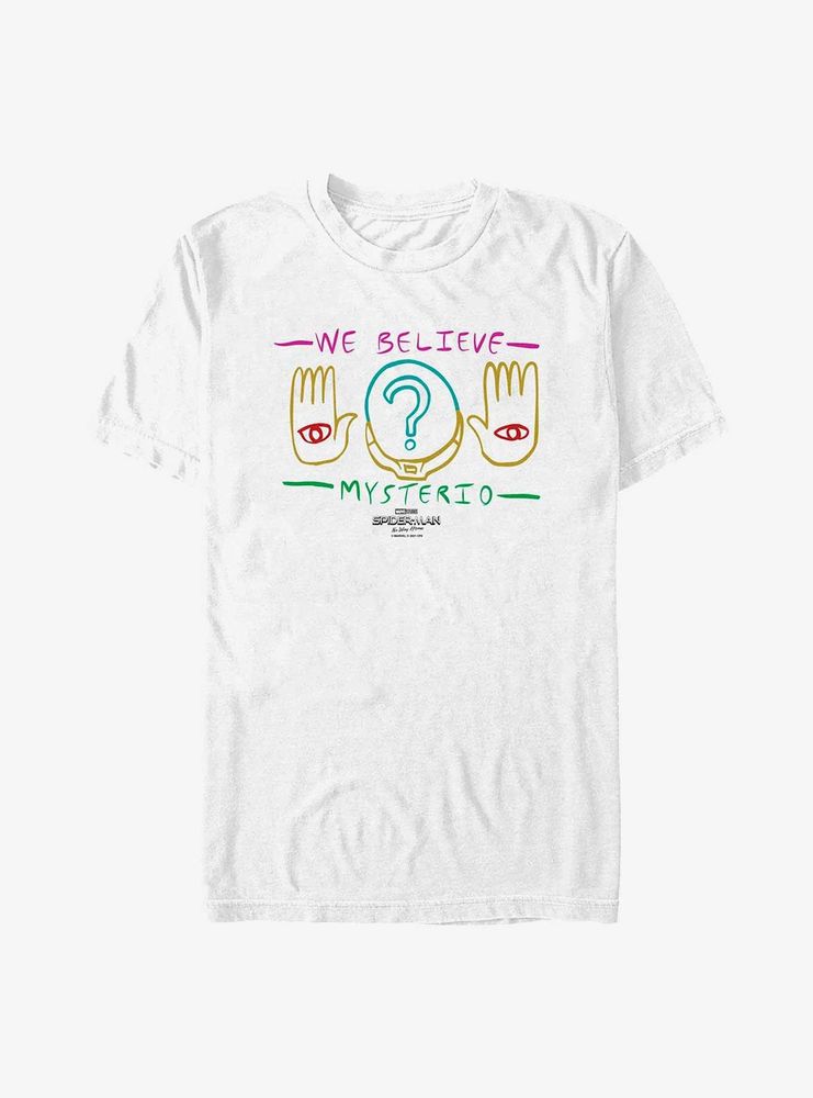 Marvel Spider-Man: No Way Home We Believe Mysterio Drawing T-Shirt