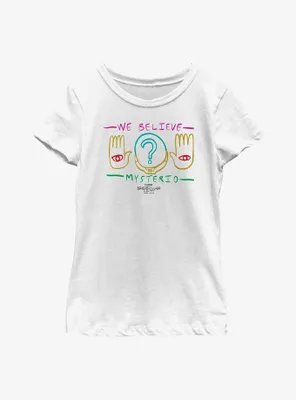 Marvel Spider-Man: No Way Home We Believe Mysterio Drawing Youth Girls T-Shirt