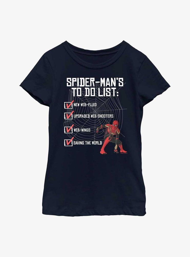 Marvel Spider-Man: No Way Home To-Do List Youth Girls T-Shirt