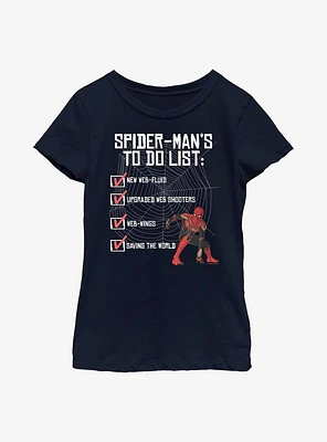 Marvel Spider-Man: No Way Home To-Do List Youth Girls T-Shirt