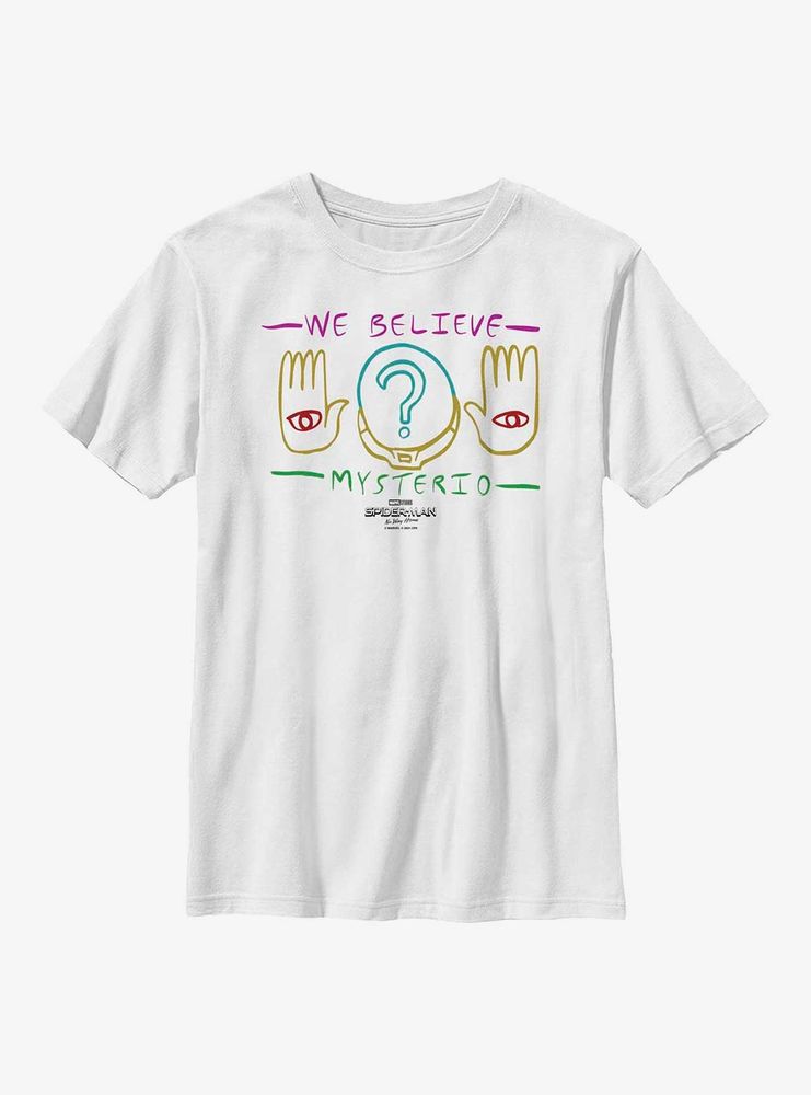 Marvel Spider-Man: No Way Home We Believe Mysterio Drawing Youth T-Shirt