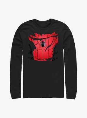 Marvel Spider-Man: No Way Home Ripped Spider-Man Costume Long-Sleeve T-Shirt