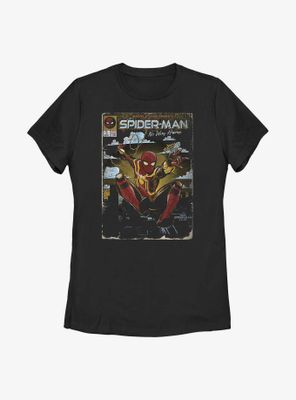 Marvel Spider-Man: No Way Home Vintage Comic Cover Womens T-Shirt