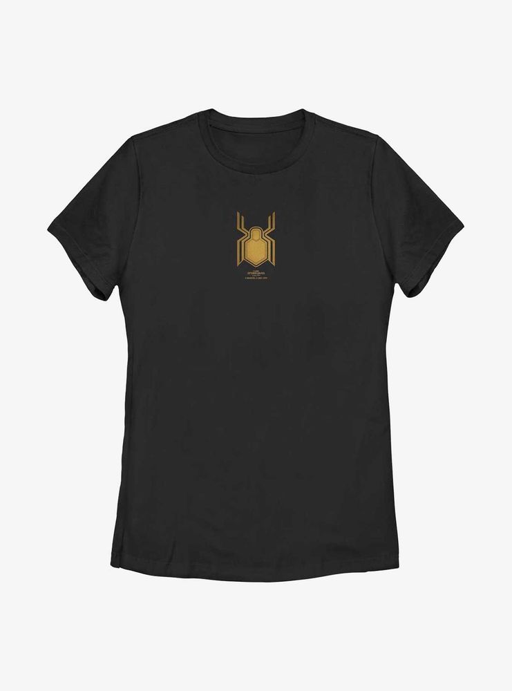 Marvel Spider-Man: No Way Home Black Suit Gold Logo Womens T-Shirt