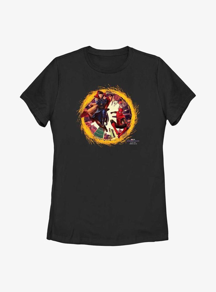 Marvel Spider-Man: No Way Home Doctor Strange & Spider-Man Portal Womens T-Shirt