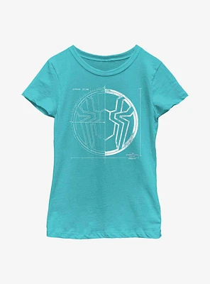 Marvel Spider-Man: No Way Home Spider Icon Grid Youth Girls T-Shirt