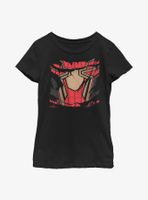 Marvel Spider-Man: No Way Home Iron Spider Ripped Costume Youth Girls T-Shirt
