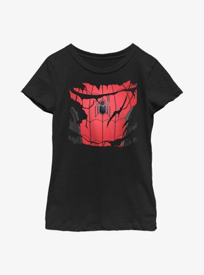 Marvel Spider-Man: No Way Home Ripped Spider-Man Costume Youth Girls T-Shirt