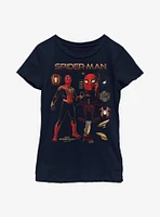 Marvel Spider-Man: No Way Home Spidey Schematics Youth Girls T-Shirt