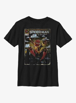 Marvel Spider-Man: No Way Home Vintage Comic Cover Youth T-Shirt