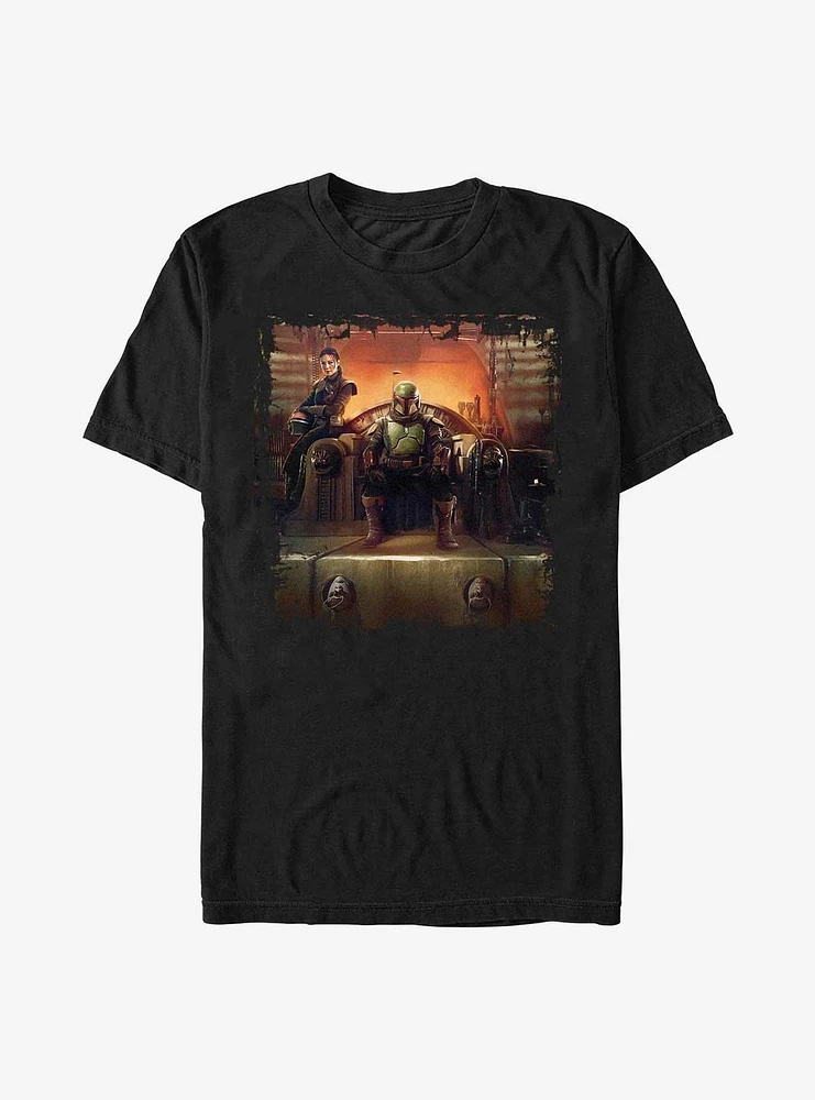 Star Wars The Book Of Boba Fett Painterly Throne T-Shirt