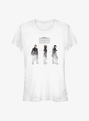 Star Wars The Book Of Boba Fett Fennec Painted Sketches Girls T-Shirt