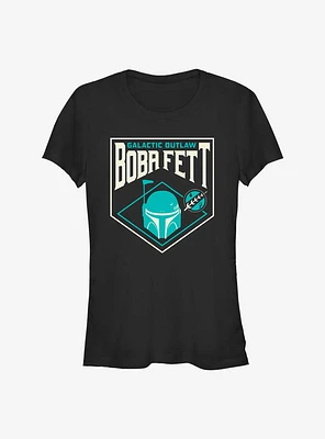 Star Wars The Book Of Boba Fett Galactic Outlaw Badge Girls T-Shirt