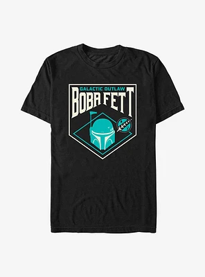 Star Wars The Book Of Boba Fett Galactic Outlaw Badge T-Shirt