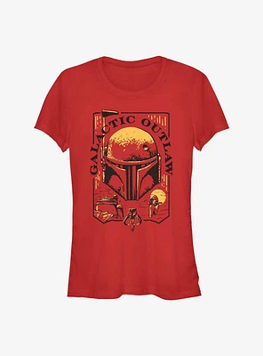 Star Wars The Book Of Boba Fett Galactic Outlaw Logo Girls T-Shirt