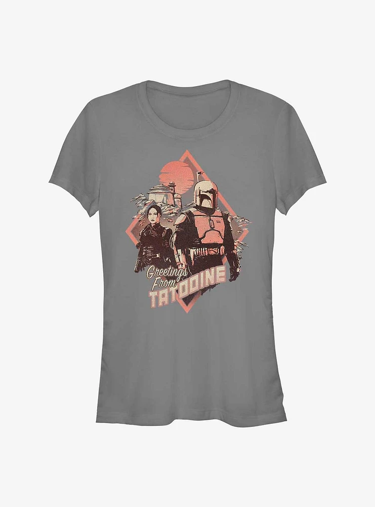 Star Wars The Book Of Boba Fett Greeting From Tatooine Girls T-Shirt