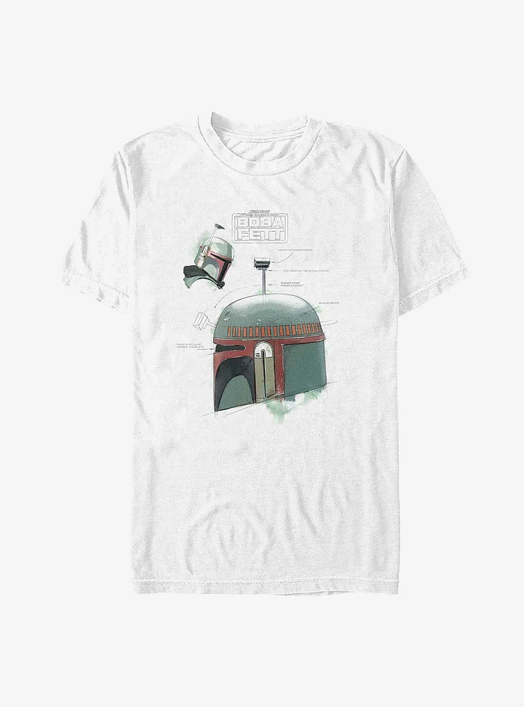 Star Wars The Book Of Boba Fett Helmet Profile View T-Shirt