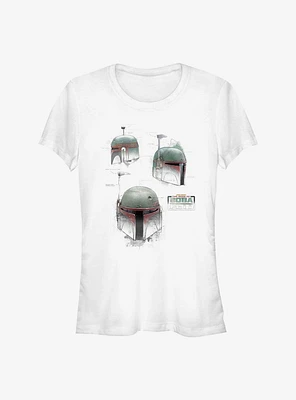 Star Wars The Book Of Boba Fett Helmet Schematics Girls T-Shirt