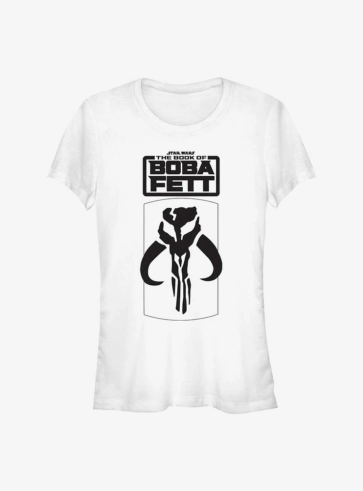 Star Wars The Book Of Boba Fett Mandalorian Skull Logo Girls T-Shirt