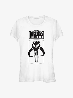 Star Wars The Book Of Boba Fett Mandalorian Skull Logo Girls T-Shirt