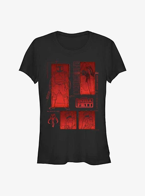 Star Wars The Book Of Boba Fett Red Icons Living Legend Girls T-Shirt