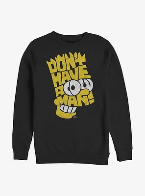 The Simpsons Bart Don't Have A Cow Man Crew Sweatshirt