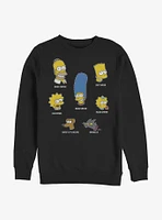 The Simpsons Family Faces Crew Sweatshirt