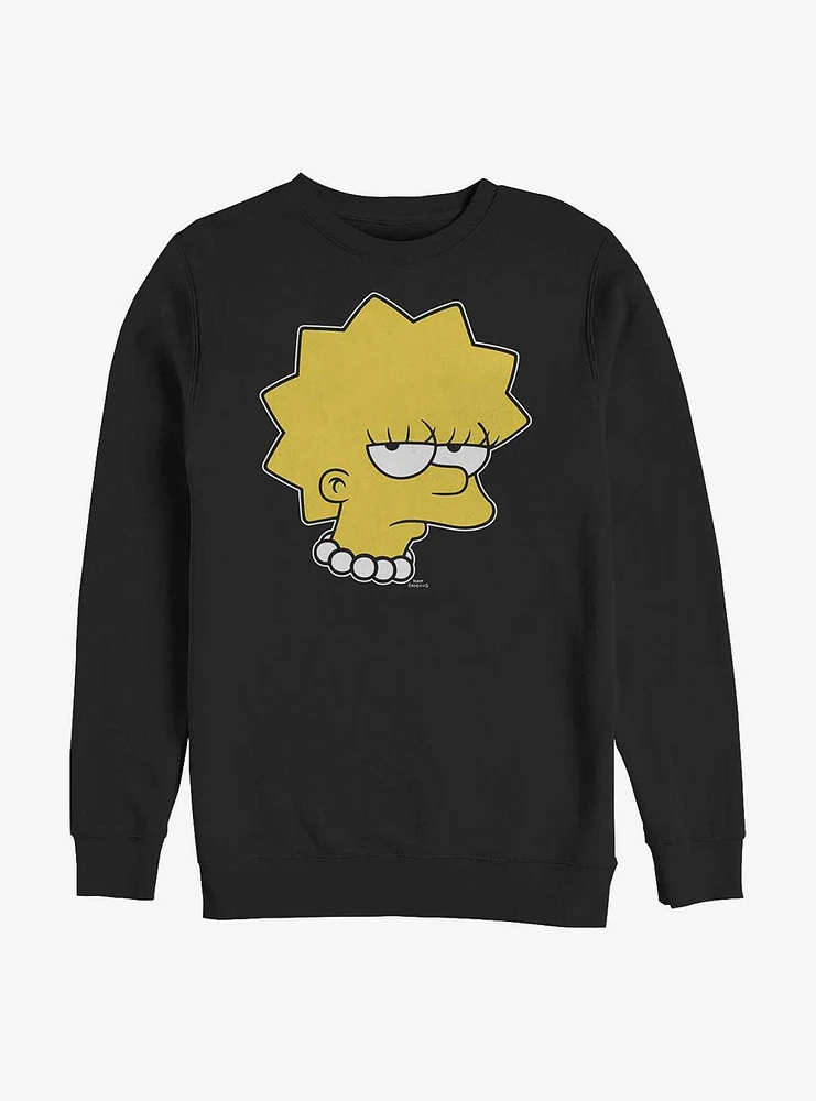The Simpsons Unamused Lisa Crew Sweatshirt